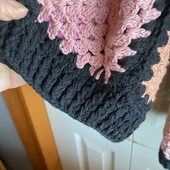 SAACHI NWT Vintage Inspired Boho Granny Square Knit Cardigan Sweater size O/S - Picture 10 of 17